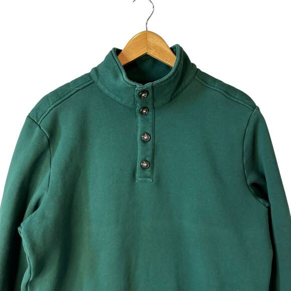 Banana Republic Men’s Quilted Mock Neck Elbow Patch Sweater Green Large Classic - Picture 3 of 10